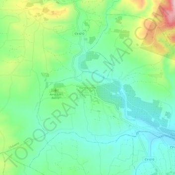 Carte topographique Benicolet, altitude, relief