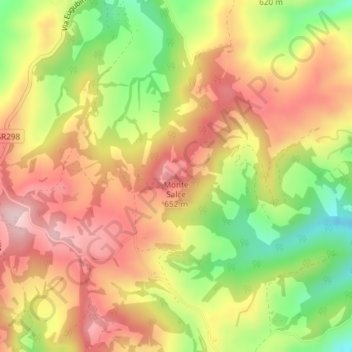 Carte topographique Monte Salce, altitude, relief