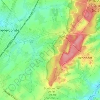 Carte topographique Coraimont, altitude, relief
