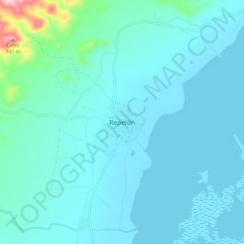 Carte topographique Repelón, altitude, relief