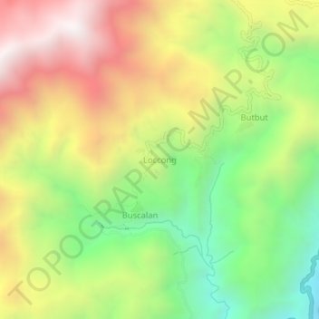 Carte topographique Loccong, altitude, relief