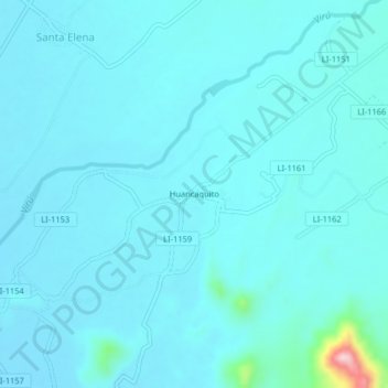 Carte topographique Huancaquito, altitude, relief