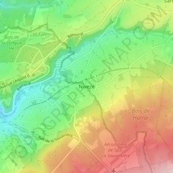 Carte topographique Nivezé, altitude, relief