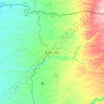 Carte topographique Quimbaya, altitude, relief