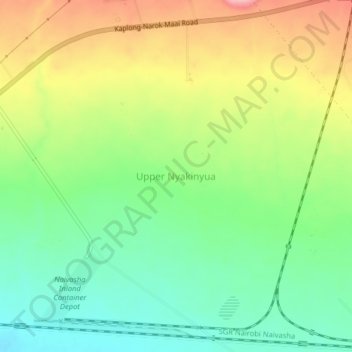 Carte topographique Upper Nyakinyua, altitude, relief