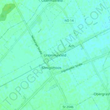 Carte topographique Untermaxfeld, altitude, relief