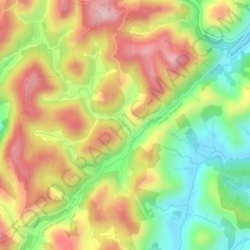 Carte topographique Lajeado, altitude, relief