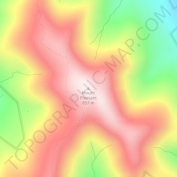 Carte topographique Mount Pleasant, altitude, relief