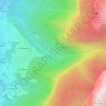 Carte topographique Les Trois Fontaines, altitude, relief