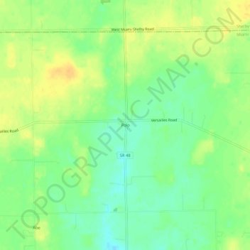 Carte topographique Polo, altitude, relief