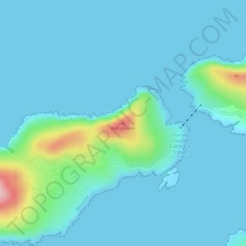 Carte topographique Knockaree, altitude, relief