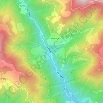 Carte topographique Molino, altitude, relief