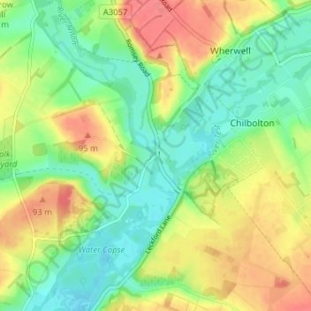 Carte topographique Fullerton, altitude, relief