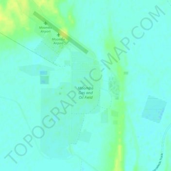 Carte topographique Moomba Gas and Oil Field, altitude, relief