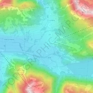 Carte topographique Grän, altitude, relief