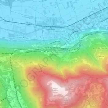 Carte topographique Robasacco, altitude, relief
