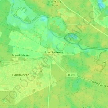 Carte topographique Hambühren I, altitude, relief