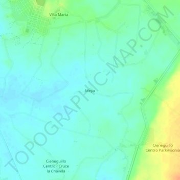 Carte topographique Mejia, altitude, relief