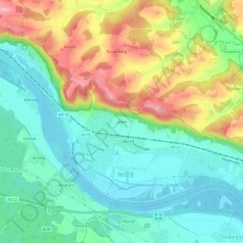 Carte topographique Lohen, altitude, relief