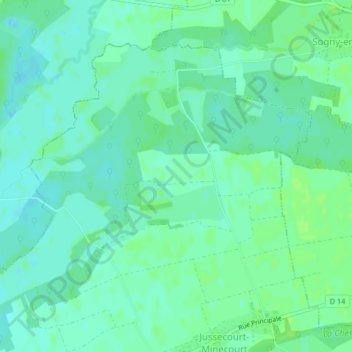 Carte topographique Villerset, altitude, relief