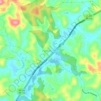 Carte topographique Paiol do Meio, altitude, relief