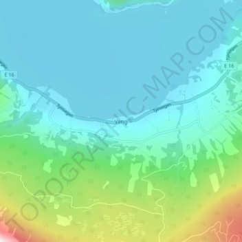 Carte topographique Vang, altitude, relief