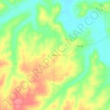 Carte topographique Stinson, altitude, relief