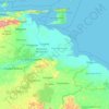 Carte topographique Delta Amacuro, altitude, relief