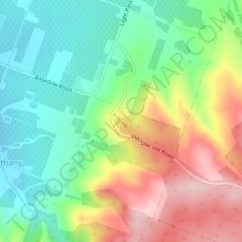 Carte topographique Menglers Hill Lookout, altitude, relief