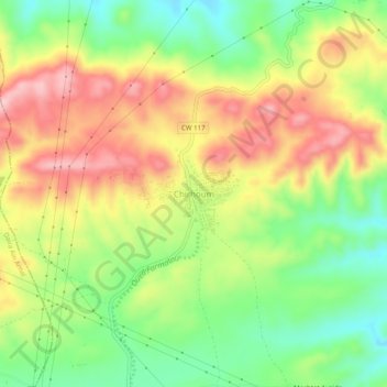 Carte topographique Chirhoum, altitude, relief