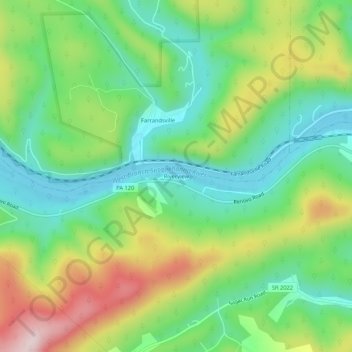 Carte topographique Riverview, altitude, relief