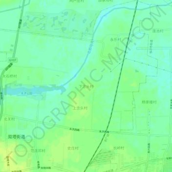 Carte topographique 下念头村, altitude, relief