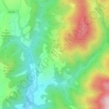 Carte topographique Palazzolo, altitude, relief