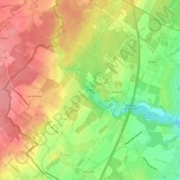 Carte topographique La Bâtie, altitude, relief