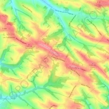 Carte topographique Lepine, altitude, relief