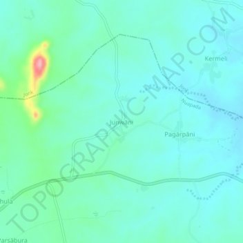 Carte topographique Junwani, altitude, relief