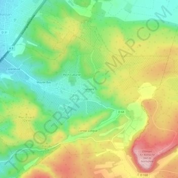 Carte topographique Cervière, altitude, relief