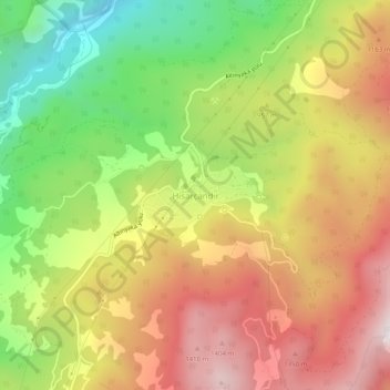 Carte topographique Hisarçandır, altitude, relief