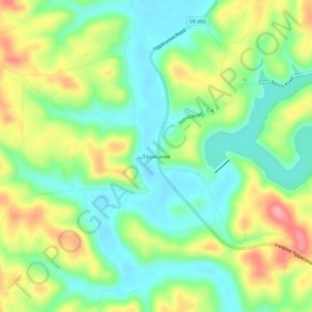 Carte topographique Tippecanoe, altitude, relief