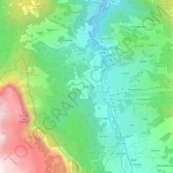 Carte topographique Runch, altitude, relief
