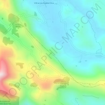 Carte topographique Mini Ooty View Point 2, altitude, relief