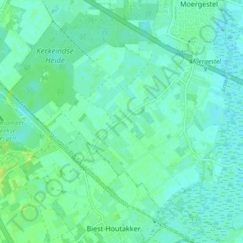 Carte topographique Heuvelstraat, altitude, relief