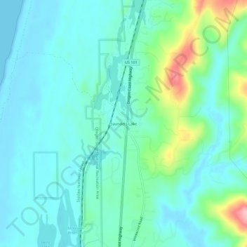 Carte topographique Saunders Lake, altitude, relief