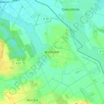 Carte topographique Wahrstedt, altitude, relief