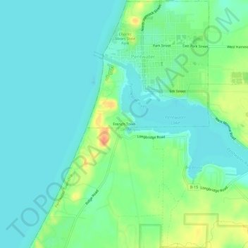 Carte topographique French Town, altitude, relief