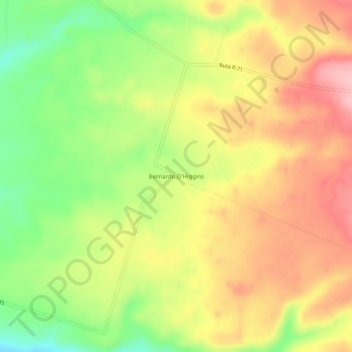Carte topographique Bernardo O'Higgins, altitude, relief