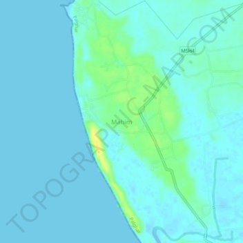 Carte topographique Mahim, altitude, relief