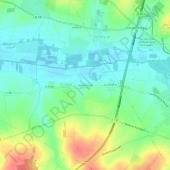 Carte topographique Ganochaud, altitude, relief