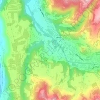 Carte topographique Pian del Troglio, altitude, relief