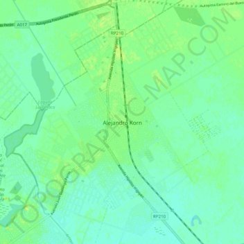 Carte topographique Alejandro Korn, altitude, relief